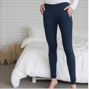 (M) Lunya Soft Modal Pocket Legging Deep Blue Medium Sweatpants Bottoms